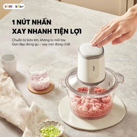 Máy Xay Thịt Bear 1.8L CH-5H03P36 - Động Cơ 300W, Xay Nhanh Chỉ Trong 6 Giây, An Toàn & Tiện Lợi Cho Gia Đình 3-5 Người