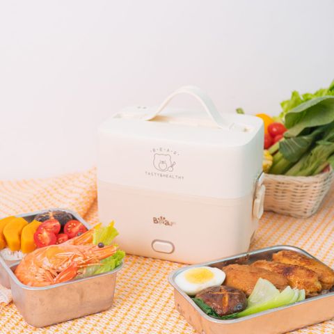 Hộp Cơm Điện Bear 1.2L LB-4H12C - Dụng Cụ Nấu Ăn Tiện Lợi Giữ Nóng Với Thiết Kế Gọn Nhẹ 2 Tầng Rời, An Toàn Thực Phẩm, Dễ Vệ Sinh