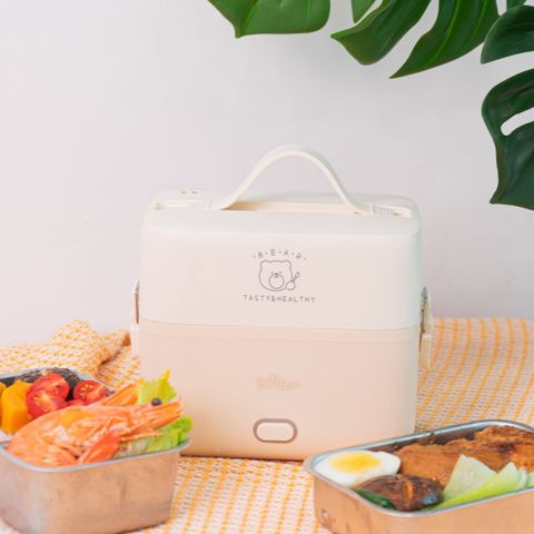 Hộp Cơm Điện Bear 1.2L LB-4H12C - Dụng Cụ Nấu Ăn Tiện Lợi Giữ Nóng Với Thiết Kế Gọn Nhẹ 2 Tầng Rời, An Toàn Thực Phẩm, Dễ Vệ Sinh