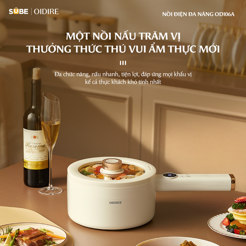 Nồi Lẩu Điện Oidire ODI06A 1.8L - Nấu Đa Năng An Toàn, Giữ Trọn Dinh Dưỡng Cho Gia Đình
