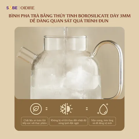 Máy Pha Trà Oidire ODI05A 1L - Thiết Bị Đun Nước Nhanh Chóng Với 8 Chức Năng Pha Trà, Nấu Chè, Hầm Thực Phẩm, Giữ Nhiệt Lên Đến 12 Giờ
