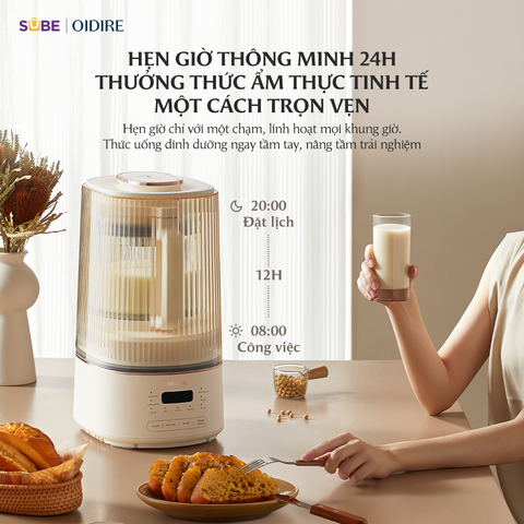 Máy làm sữa hạt Oidire ODI04A - Thiết bị xay nấu thông minh cho sữa đậu nành, sinh tố và cháo nguyên hạt, chăm sóc sức khỏe gia đình