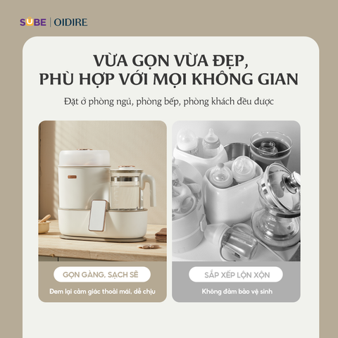 Máy Hâm Sữa và Tiệt Trùng Oidire ODI02A - Thiết Bị Chăm Sóc Bé 8 Chức Năng, Công Nghệ Khử Clo Hiện Đại, Tiệt Trùng 99.99% Vi Khuẩn