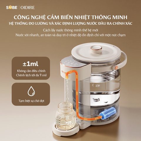 Bình thủy điện Oidire ODI01A 2.5L - Đun Nóng, Khử Clo, Pha Cà Phê, Giữ Ấm - Thiết Bị Gia Dụng Thông Minh Cho Mẹ