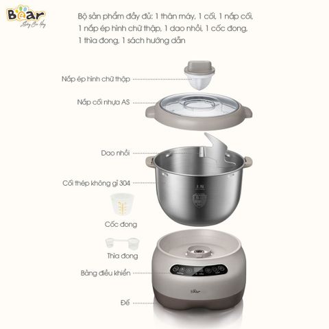 Máy trộn bột Bear DM-B70V1 7L - Thiết bị làm bánh đa năng với chức năng trộn và ủ bột hoàn hảo, dễ dàng tạo bánh ngon tại nhà.