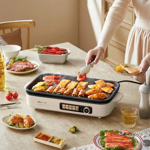 Bếp Nướng Điện Bear GR-4H15C 1500W - Khay Nướng Lớn Đa Năng, Dễ Dàng Vệ Sinh, Thích Hợp Mọi Bữa Tiệc