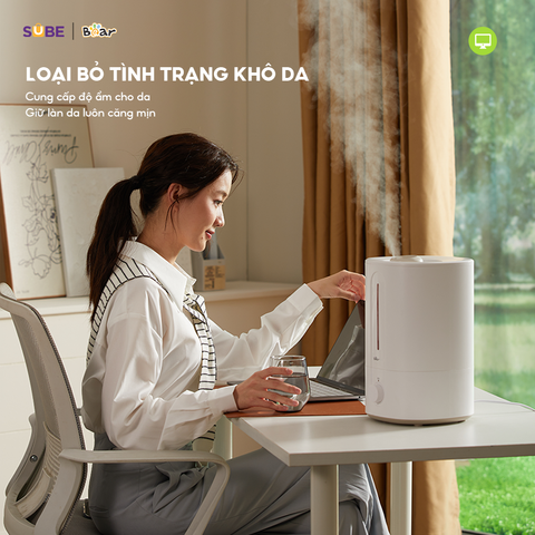Máy Tạo Độ Ẩm Bear SB-TA50M - Tự Động Phun Sương 350ml/h, Dung Tích 5L, Kháng Khuẩn 99,9%, Thiết Kế Hiện Đại, Vận Hành Êm Ái 34dB