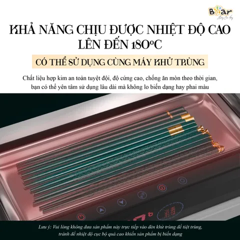 Bộ Đũa Nhựa BEAR Kháng Khuẩn 6 Đôi, Chất Liệu An Toàn, Thiết Kế Sang Trọng, Phủ Nano Bạc Chống Trơn Trượt, CX-E0102