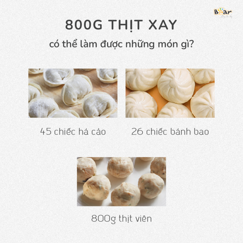 Máy Xay Thịt Bear 2L SB-MA02L - Cối Thủy Tinh Đa Năng, Động Cơ 300W, Lưỡi Dao Bằng Thép Không Gỉ, Dễ Dàng Vệ Sinh, Hiện Đại