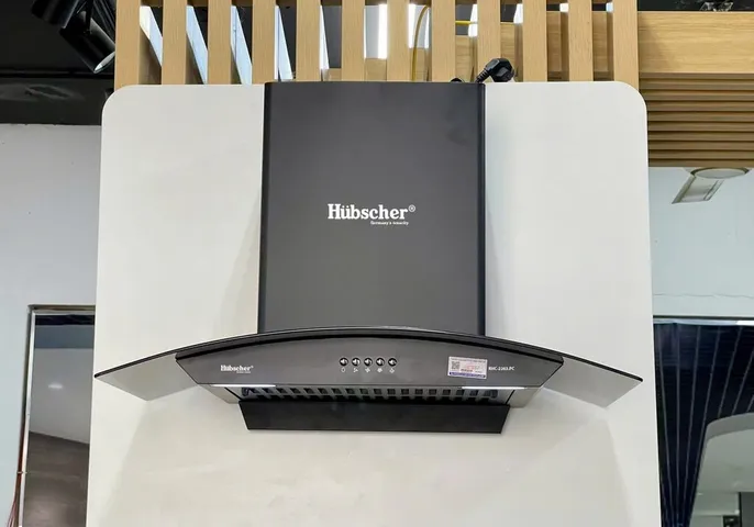 Máy hút mùi Hubscher RHC-2263.PC 3 tốc độ, công suất 1200m3/h, thiết kế kính cong, lưới lọc inox dễ vệ sinh - Thiết bị nhà bếp tiện dụng
