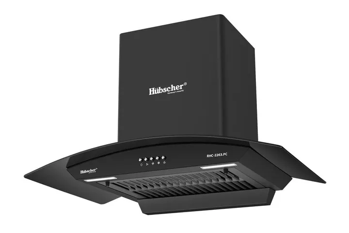 Máy hút mùi Hubscher RHC-2263.PC 3 tốc độ, công suất 1200m3/h, thiết kế kính cong, lưới lọc inox dễ vệ sinh - Thiết bị nhà bếp tiện dụng