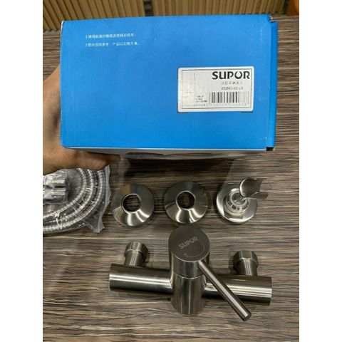 Bộ Vòi Sen Tắm Supor 252903-02-LS - Inox 304 Cao Cấp, Điều Chỉnh Nhiệt Độ, Công Nghệ Chống Bám Cặn, Phụ Kiện Lắp Đặt Đầy Đủ