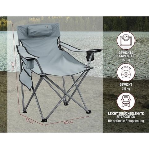 Ghế Xếp Dã Ngoại Atacama Đức - Chống Nước, Gấp Gọn Tiện Dụng, Ngồi Picnic, Câu Cá, Cắm Trại, Khung Thép Bền Bỉ
