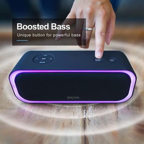 Loa Bluetooth DOSS BT-20 Chống Nước 24W với Đèn RGB Đa Màu Sắc - Âm Thanh Chất Lượng Cao và Thời Gian Chơi 15 Giờ