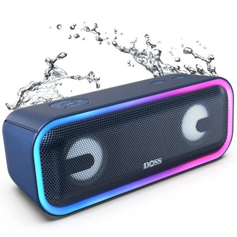 Loa Bluetooth DOSS BT-20 Chống Nước 24W với Đèn RGB Đa Màu Sắc - Âm Thanh Chất Lượng Cao và Thời Gian Chơi 15 Giờ