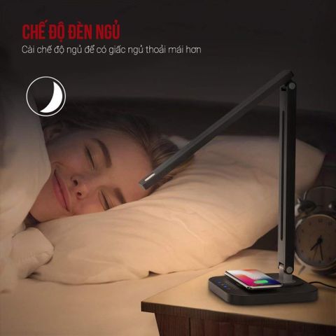 Đèn Bàn Chống Cận Kiêm Sạc Không Dây Taotronics TT-DL038 - Điều Chỉnh Ánh Sáng, Chế Độ Ngủ, Công Nghệ RAVPower Hyper Air