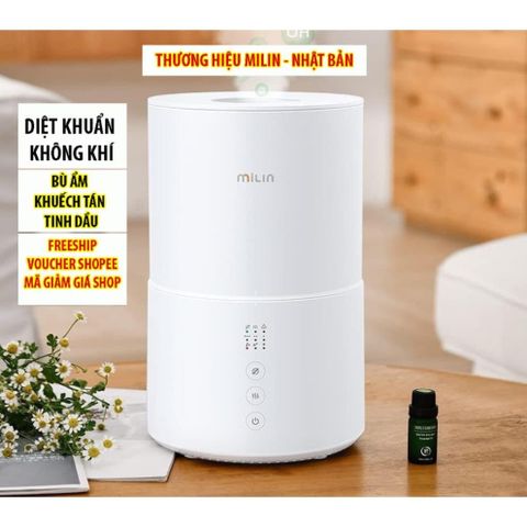 Máy Diệt Khuẩn Không Khí Milin ML9HM0010 - Công Nghệ Điện Phân Nước An Toàn, Diệt Khuẩn Hiệu Quả và Bù Ẩm Tinh Dầu