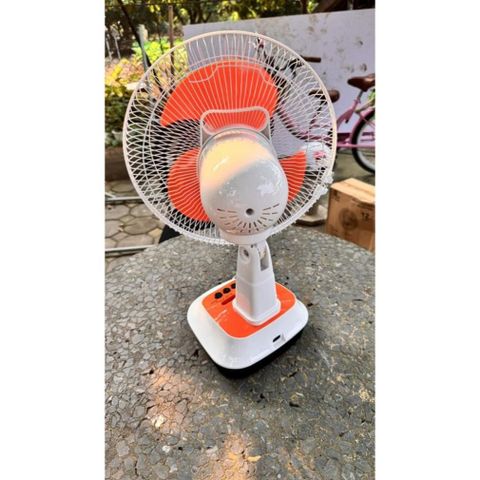 Quạt Bàn Tích Điện EASY POWER EP-3212A 12 Inch - Chạy Điện 220V, Tích Hợp Đèn LED và Cổng Sạc Điện Thoại