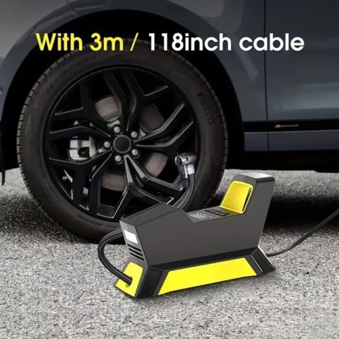Máy Bơm Lốp Xe Hơi CARSUN 150PSI - Bơm Điện Ô Tô 100W Có Đèn LED, Tự Động Tắt, Cáp 3m - Thiết Bị Đa Năng Dành Cho Mọi Chuyến Đi