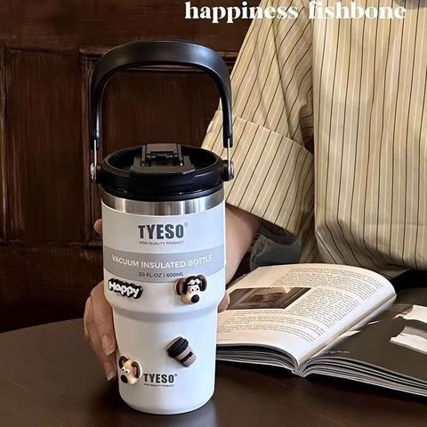 Ly Giữ Nhiệt TYESO Inox 304 Cao Cấp - Dung Tích 600ml & 900ml, Giữ Nóng 8h, Lạnh 20h, Phụ Kiện Vệ Sinh và Sticker Đính Kèm