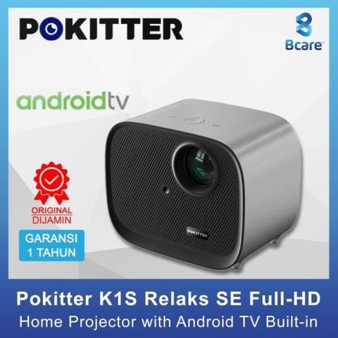 Máy Chiếu Pokitter K1S Full HD 1080P - Thiết bị Giải Trí Thông Minh Android, Âm Thanh 20W, Kết Nối Wi-Fi & Bluetooth, Tự Động Lấy Nét