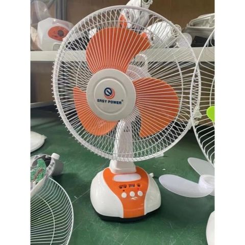 Quạt Bàn Tích Điện 12 Inch EP-2112A - Chạy Điện 220V, Sạc Năng Lượng Mặt Trời, Đèn LED, Cổng Sạc Điện Thoại, Đầy Đủ Tính Năng