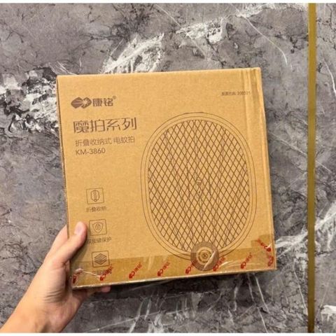 Vợt Muỗi KANGMING KM-3860 - Diệt Muỗi và Côn Trùng, Thiết Kế Xoay Gập Tiện Lợi, Dung Lượng Pin 1800mAh, Thời Gian Sử Dụng 15 Giờ