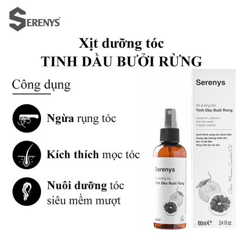 Tinh Dầu Vỏ Bưởi Dưỡng Tóc Serenys 100ml - Kích Thích Mọc Tóc, Ngừa Rụng Tóc, Tăng Cường Độ Bóng Mượt Tự Nhiên