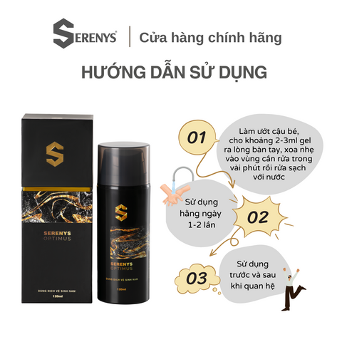 Bộ 2 Dung dịch vệ sinh nam Serenys Optimus 120ml - Sạch sẽ, thoáng mát, hương thơm nhẹ nhàng, giúp tự tin suốt cả ngày.