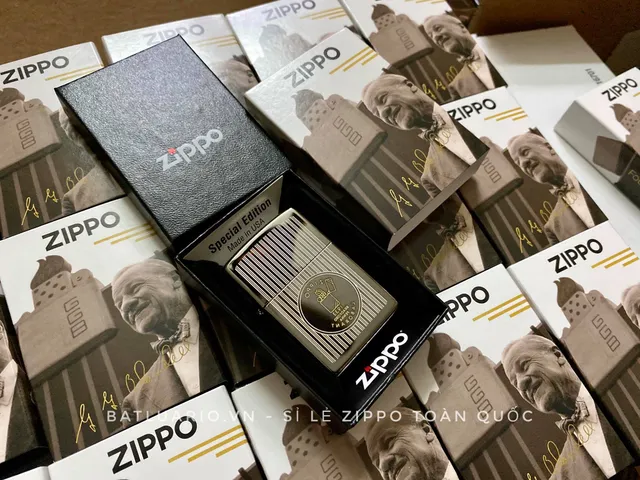 Bật Lửa Zippo 49629 Founder’s Day 2021 Black Ice - Phiên Bản Giới Hạn Kỷ Niệm Ngày Sinh Nhật George G. Blaisdell