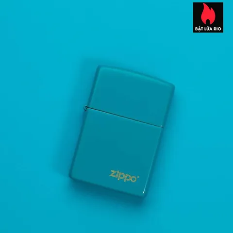 Bật Lửa Zippo 49454ZL Màu Xanh Ngọc Lam – Bật Lửa Chống Gió Logo Cổ Điển, Quà Tặng Từ Mỹ, Bảo Hành Trọn Đời