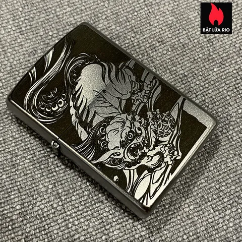 Zippo 205 Khắc Lân Bộ Tứ Linh - Bật Lửa Khắc Laser Sang Trọng, Quà Tặng Độc Đáo Cho Người Yêu Thích Văn Hóa Việt