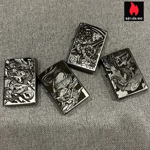 Zippo 205 Khắc Lân Bộ Tứ Linh - Bật Lửa Khắc Laser Sang Trọng, Quà Tặng Độc Đáo Cho Người Yêu Thích Văn Hóa Việt