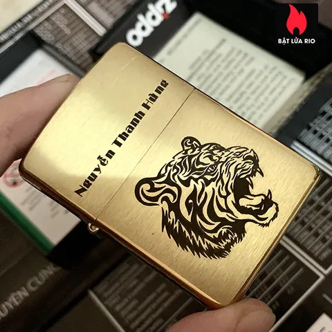 Zippo 204B Khắc Hổ 33 - Bật Lửa Kích Thước Nhỏ, Khắc Laser 4 Mặt Độc Đáo, Quà Tặng Phù Hợp Cho Người Yêu Thích Sưu Tập