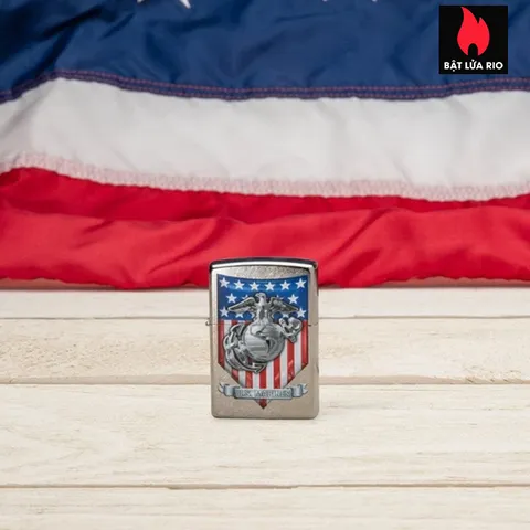 Zippo 49317 - Bật Lửa Đế Bằng Chrome Đường Phố Quân Đội Mỹ U.S. Marine Corps - Quà Tặng Độc Đáo Cho Người Yêu Thích Quân Đội