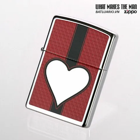 Bật Lửa Zippo 28466 - Bật Lửa Crôm Hình Trái Tim Bóng Crôm Sang Trọng, Quà Tặng Cho Fan Zippo