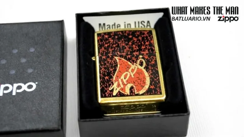 Bật Lửa Zippo 24193 Retro Flame Gold Dust - Bật Lửa Cao Cấp Sang Trọng Dành Cho Fans của Zippo