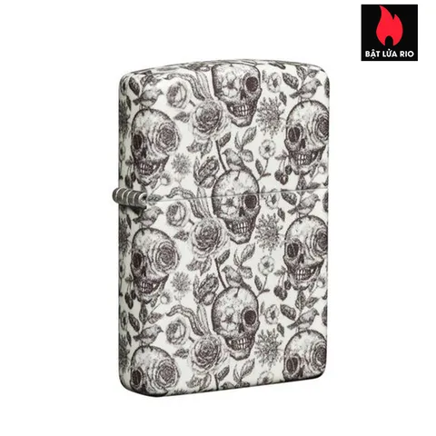 Bật Lửa Zippo Skeleton Phát Sáng Trong Bóng Tối - Thiết Kế Đầu Lâu 540 Màu Chính Hãng, Kháng Gió, Hộp Quà Tặng