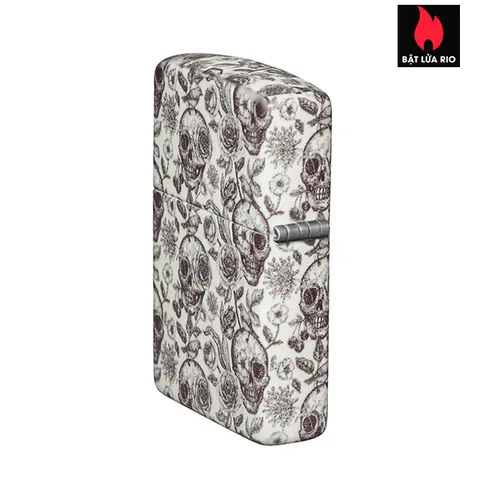 Bật Lửa Zippo Skeleton Phát Sáng Trong Bóng Tối - Thiết Kế Đầu Lâu 540 Màu Chính Hãng, Kháng Gió, Hộp Quà Tặng