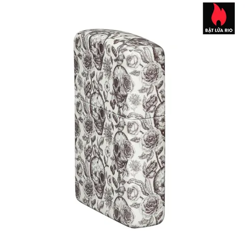 Bật Lửa Zippo Skeleton Phát Sáng Trong Bóng Tối - Thiết Kế Đầu Lâu 540 Màu Chính Hãng, Kháng Gió, Hộp Quà Tặng