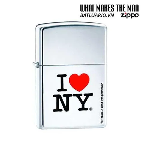 Bật Lửa Zippo 24799 I Love New York - Bật Lửa High Polish Crôm Chic và Thời Trang Cho Người Yêu Du Lịch