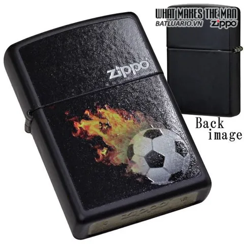 Bật Lửa Zippo 28302 - Bật Lửa Thể Thao Soccer Đen Bóng Mờ - Quà Tặng Dành Cho Người Hâm Mộ Bóng Đá