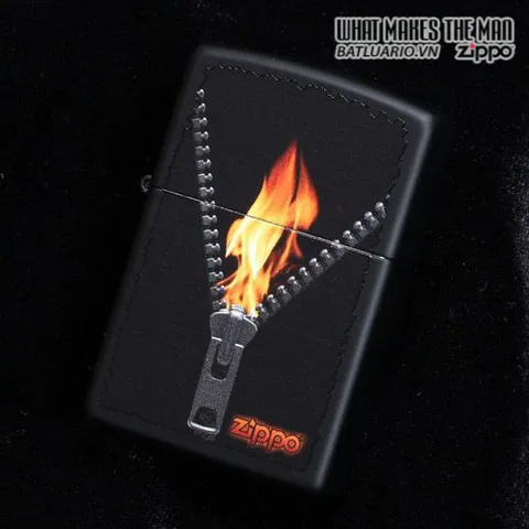 Bật Lửa Zippo 28309 Đen Mờ Zipped - Bật Lửa Cao Cấp Phong Cách Sang Trọng, Quà Tặng Ý Nghĩa Cho Người Yêu Thích Zippo