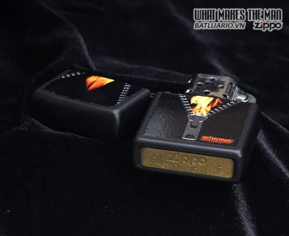 Bật Lửa Zippo 28309 Đen Mờ Zipped - Bật Lửa Cao Cấp Phong Cách Sang Trọng, Quà Tặng Ý Nghĩa Cho Người Yêu Thích Zippo