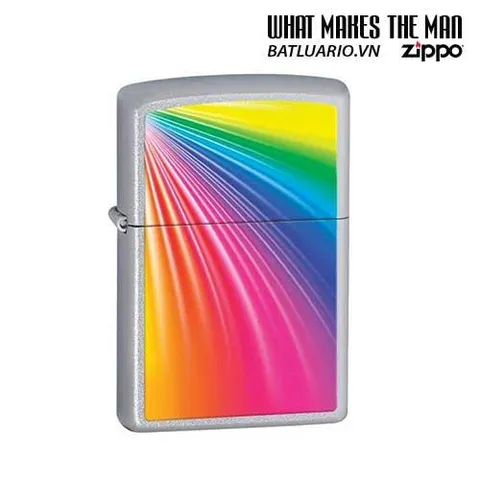 Bật Lửa Zippo 24884 - Rainbow Satin Crôm, Bật Lửa Chất Lượng Cao, Quà Tặng Dành Cho Fan Zippo
