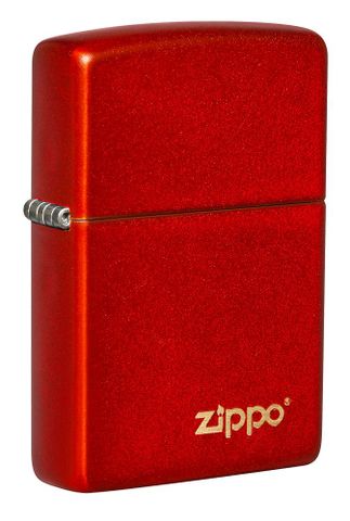 Bật Lửa Zippo Classic Metallic Red – Logo Zippo Cổ Điển, Chất Liệu Kim Loại Đẹp, Kháng Gió, Hàng Nhập Khẩu Mỹ