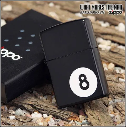 Bật Lửa Zippo 24331 8-Ball Licorice - Bật Lửa Chính Hãng Độc Đáo Cho Fan Game và Phong Cách Thời Trang