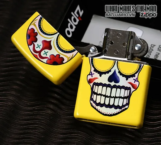 Bật Lửa Zippo 24894 - Skull Lemon Ngày Của Người Chết, Quà Tặng Độc Đáo Cho Fan Hâm Mộ Văn Hóa Đường Phố