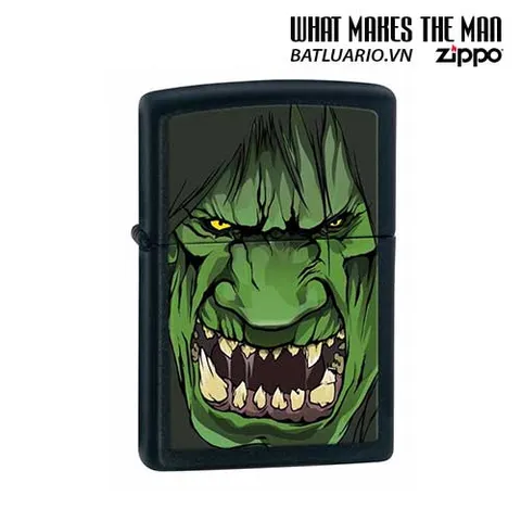 Bật Lửa Zippo Black Matte Angry Hulk - Phiên Bản Đặc Biệt Marvel, Quà Tặng Cho Fan Siêu Anh Hùng