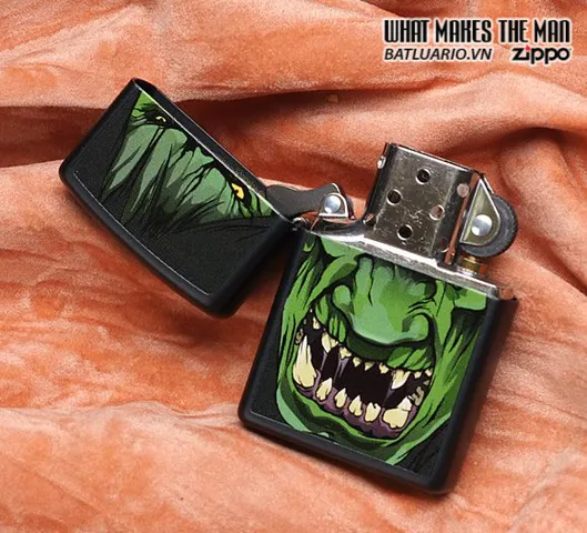 Bật Lửa Zippo Black Matte Angry Hulk - Phiên Bản Đặc Biệt Marvel, Quà Tặng Cho Fan Siêu Anh Hùng